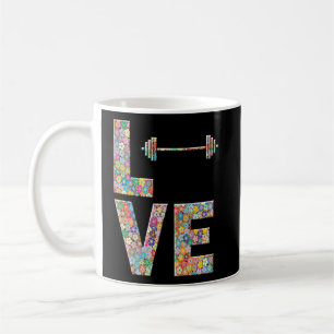 Caneca De Café Flores de Amor do Gym Workout Barbell
