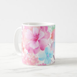 Caneca De Café Flores de Aquarela