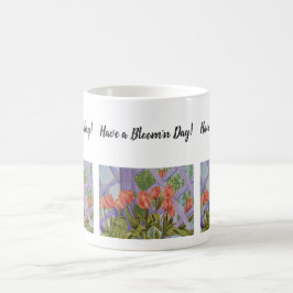 Caneca De Café Flores de Aquarela de Tulipas Laranja