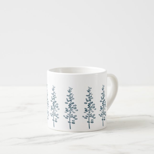 Caneca de Café Flores de Aquarela Lavanda Minimali (Frente Esquerda)