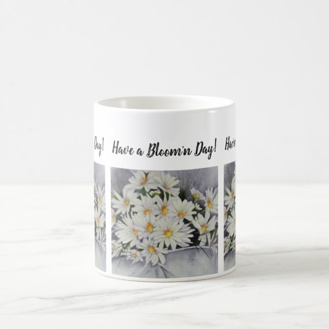 Caneca De Café Flores de Aquarelas de Buquê Branco (Centro)