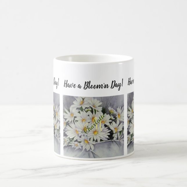Caneca De Café Flores de Aquarelas de Buquê Branco (Centro)