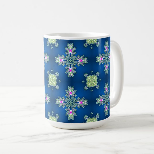 Caneca De Café Flores de Artdeco no Estilo Retroativo (Frente Esquerda)