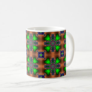 Caneca De Café Flores de Artdeco no Estilo Retroativo