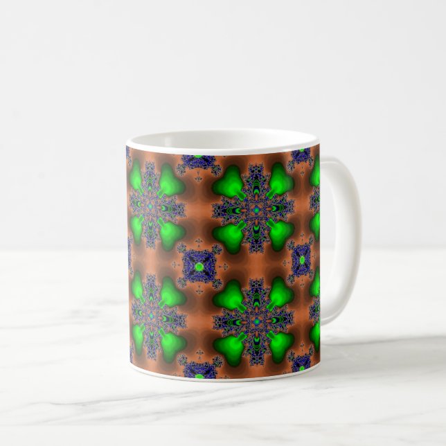Caneca De Café Flores de Artdeco no Estilo Retroativo (Frente Esquerda)