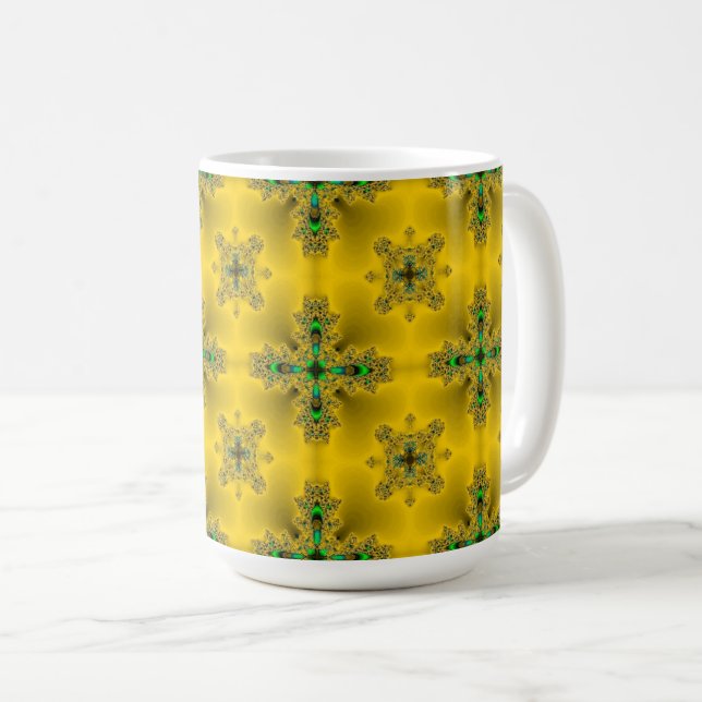 Caneca De Café Flores de Artdeco no Estilo Retroativo (Frente Esquerda)