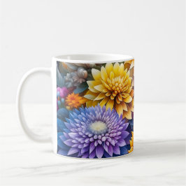 Caneca De Café Flores de Arte Ai Coloridas bonito Personalizadas