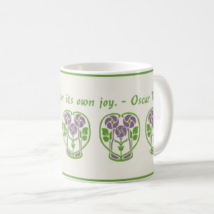 Caneca De Café Flores de Arte Roxa Nouveau Café Mug