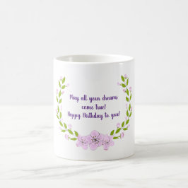 Caneca De Café Flores de árvore de maçã fofas de aniversário Mini