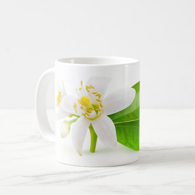 Caneca De Café Flores de árvore laranja (Frente Esquerda)