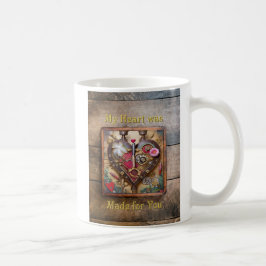 Caneca De Café Flores de Batom Coração Série Steampunk