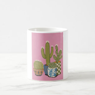 Caneca De Café Flores de Cacto Rosa
