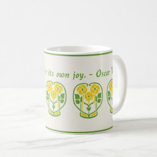 Caneca De Café Flores de café Nouveau Arte Amarela