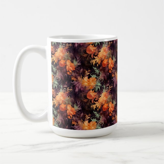 CANECA DE CAFÉ FLORES DE CAIXA DE ROCOCO VERDE DE LARANJA (Esquerda)