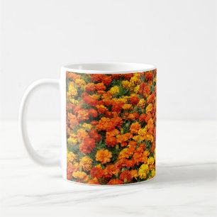 Caneca De Café Flores de calêndula laranja