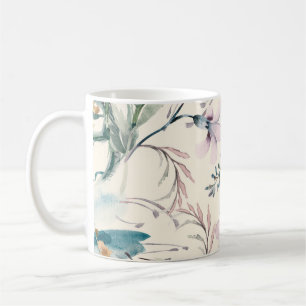 Caneca De Café Flores de Campo Padrão Sem Costura De Aquarela