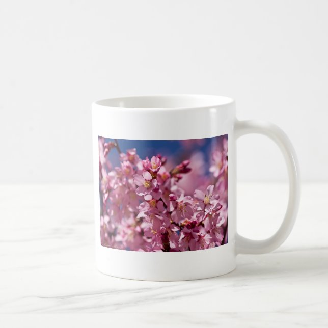 Caneca De Café Flores de Cerejeira Sakura Beijadas pela Luz do So (Direita)