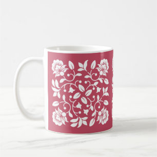 Caneca De Café Flores de cor branca e esbranquiçada