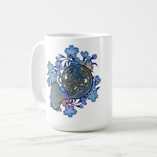 Caneca De Café Flores de Corno Azul Francês Classe de Banda