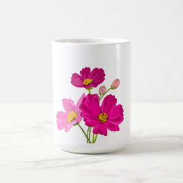 Caneca De Café Flores de Cosmos do Jardim Brilhante Coloridas Per