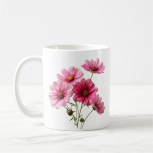 Caneca De Café Flores de Cosmos Rosa-23456