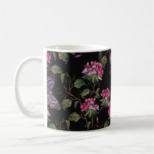 Caneca De Café Flores de Datura Bordados: Arte Botânica