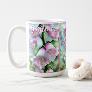 Caneca De Café Flores de Dedaleira Floral Rosa Personalizado Jard