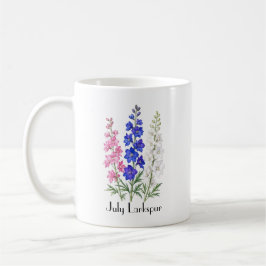 Caneca De Café Flores de Delphinium de Julho