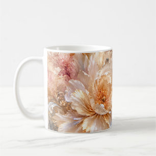 Caneca De Café Flores de Fantasia de Luxo