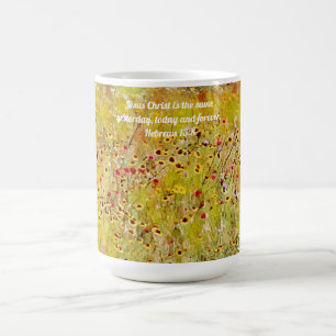 Caneca De Café Flores de Fé de Flores Selvagens Escrituras Faith