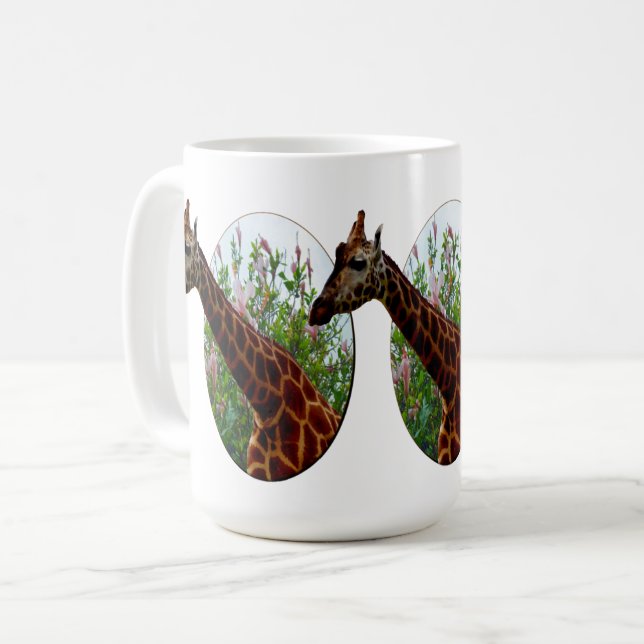 Caneca De Café Flores De Girafa E Hibiscus, Mug De Café (Frente Esquerda)