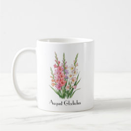 Caneca De Café Flores de Gladíolo de Agosto