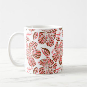 Caneca De Café Flores de hibisco havaianas: estilo tropical marro