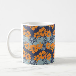 Caneca De Café Flores de hibiscus sem costura,Flor de vinheta w