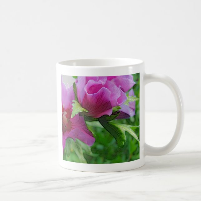 Caneca De Café Flores de hiscus púrpura (Direita)