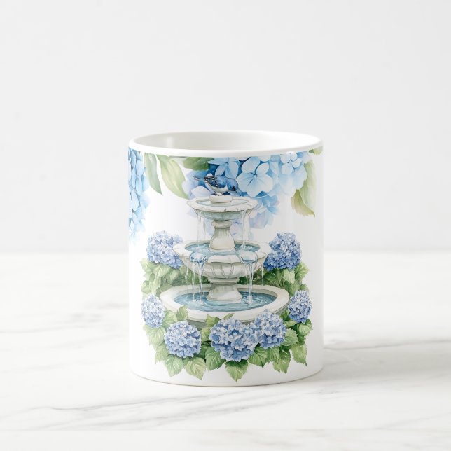 Caneca De Café Flores de hortênsia aquarela (Centro)