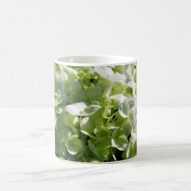 Caneca De Café Flores de Hydrangeas Verdes (Centro)