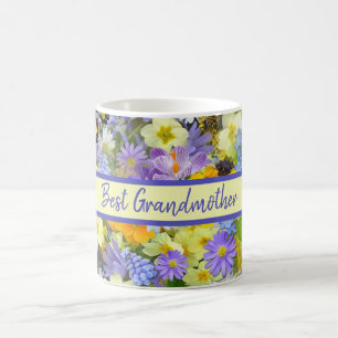 Caneca De Café Flores de Jardim Amarelo Roxo Personalizadas