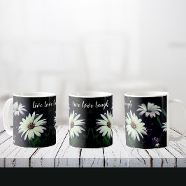 Caneca De Café Flores de Jardim Branco Adoráveis Vivem Rindo de A