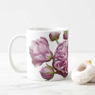 Caneca De Café Flores de Jardim de Camellia Rosa