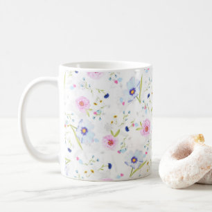 Caneca De Café Flores de Jardim Frescas -
