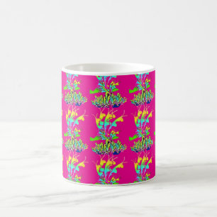 Caneca De Café Flores de Jardim Rosa Quente