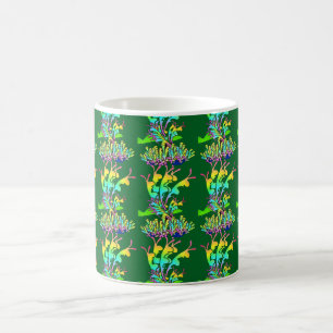 Caneca De Café Flores de Jardim Verde