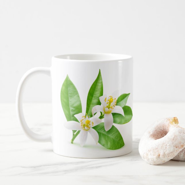 Caneca De Café Flores de laranja (Com Donut)