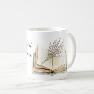 Caneca De Café Flores de Lavanda A Vida é Sonho Livro de Hortelã