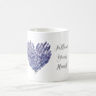 Caneca De Café Flores de Lavanda Coração