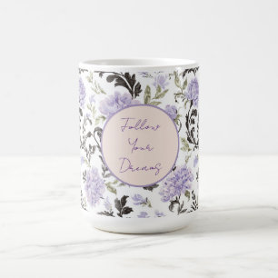 Caneca De Café Flores de Lavanda Roxa  
