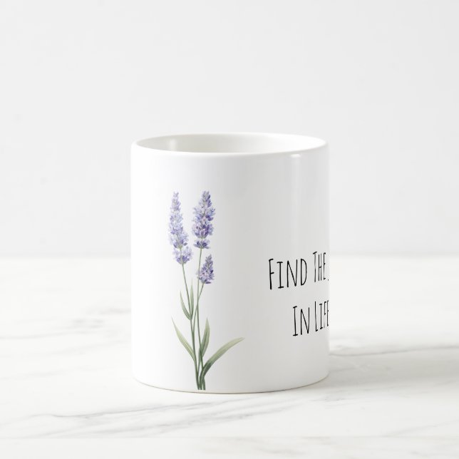 Caneca De Café Flores de Lavanda Roxa Alegria (Centro)