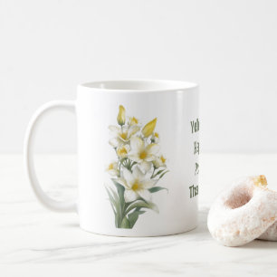 Caneca De Café Flores de Lily Amarelas