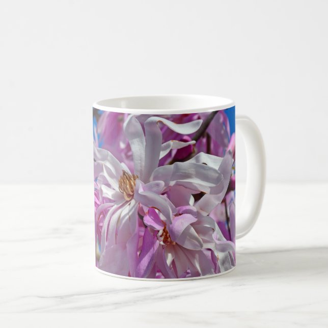 Caneca De Café Flores de magnólia rosa (Frente Esquerda)